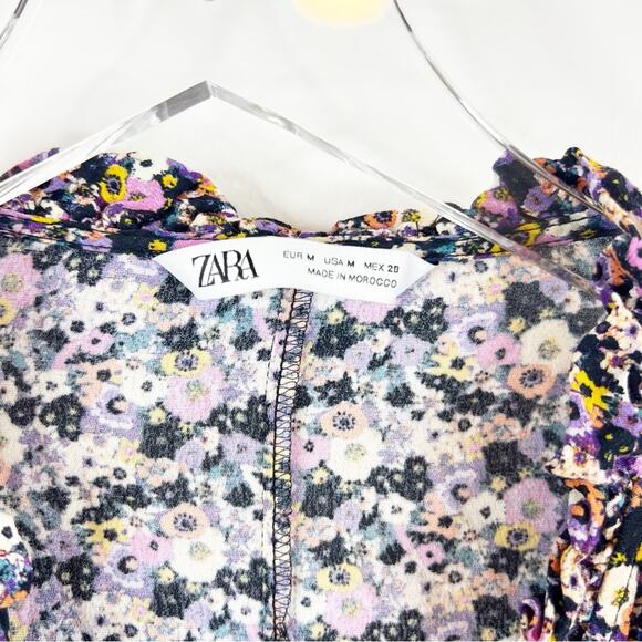 ZARA Floral Wrap Blouse M - Picture 6 of 6